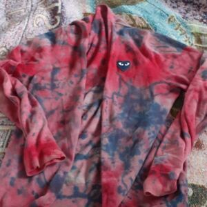 Custom bleach tie dye with woke heart patch